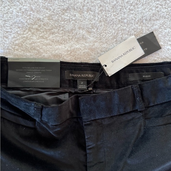 NWT Banana Republic Sloan Velvet Pants. Size 2 - Picture 3 of 8